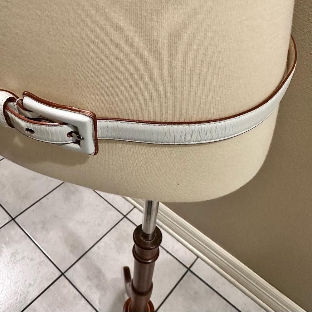 TreVero White and Tan Genuine Leather Belt TreVero Vintage Vintage - Picture 14 of 15